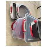 Lot of baking pans and covered kitchenware