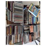 Large lot of CDs, cassettes, VHS, DVDs