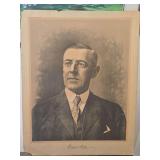 2 art prints Woodrow Wilson and lake view
