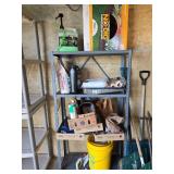 Metal shelf and contents