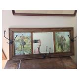 Antique Fox Hunter hat rack mirror