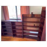 6 wood bookshelves