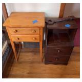 2 wood stands