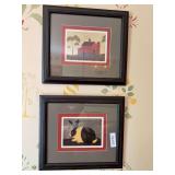 Warren Kimble framed prints featuring folk art-style imagery. Decorative framed art group with Americana and country-style appeal, suitable for home, office, farmhouse, or folk art display.