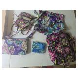 Five Vera Bradley items as shown. Assorted patterned fabric bags and accessories in various styles and sizes. Suitable for use, travel, storage, collection, or resale.