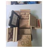 Flat of large-format stamps as shown. Assorted crafting and scrapbooking stamp group with larger decorative designs suitable for card making, journaling, paper crafts, mixed media, and creative projec