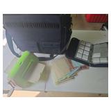 Cuttlebug die-cutting and embossing machine with crafting supplies as shown. Useful scrapbooking and paper craft tool suitable for card making, die cutting, embossing, journaling, and other creative p