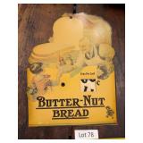 Butter-Nut Bread advertising sign with price dialer. Vintage-style bread and bakery advertising piece with strong general store, kitchen, and country store display appeal.