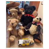 Teddy bears as shown. Assorted plush bear group with various sizes, colors, and styles. Suitable for teddy bear collectors, display, décor, gifting, or resale.