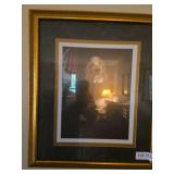 Pair of decorative novelty dog art prints with whimsical, dressed dog subjects. Framed wall art pieces with playful character and formal portrait-style presentation, suitable for dog lovers, animal ar
