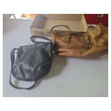Two Coach purses as shown. Both appear to be Coach pieces, but they have not been professionally authenticated and authenticity is not guaranteed. Selling as-is. Includes one black handbag and one bro