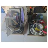 Two flats of crafting and scrapbooking supplies as shown. Assorted paper craft and creative supply group suitable for card making, journaling, scrapbooking, mixed media, stamping, and other craft proj