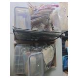 Two flats of crafting and scrapbooking supplies as shown. Assorted group includes paper craft, stamping, and related creative supplies suitable for card making, journaling, scrapbooking, mixed media, 