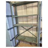 2 metal shelves and contents