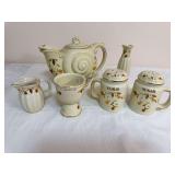 Assortment of Hall Autumn Leaf and collector-club pieces including a 1996 Hall Nautilus teapot, 2003 NALCC Honors 1903–2003 teapot, covered sugar/condiment jar, creamer, NALCC 1997 pedestal cup, bud