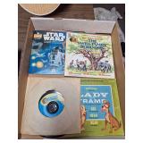 Vintage Children’s Book & Record Sets – Star Wars, Disney & More. Includes Star Wars story/music book-and-record set, Walt Disney Swiss Family Robinson and Lady and the Tramp record-and-book sets,