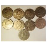 3 1977, 1 1978, 5 1972 Eisenhower Dollars
