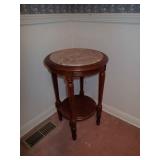 Marble top round side table