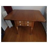 Small side table with fold out and drawer