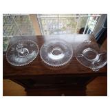 3 glass serving pieces