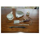 Glass and knick knacks as shown in photo