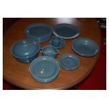 Blue china plates, etc. as shown