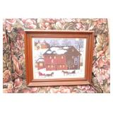Barn scene print in frame