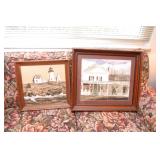 2 vintage prints in frame