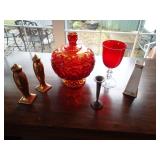 Glassware and salt and pepper as shown