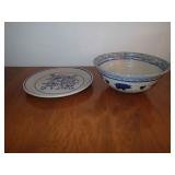 Stoneware plate and bowl