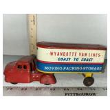 Wyandotte 1950s Van Lines Coast to Coast Trailer Truck Pressed Steel