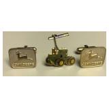 John Deere Cuff Links & Tie Tack