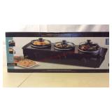 3 Station Stainless Steel Slow Cooker Buffet