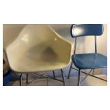 Vintage School Chair & White Chair