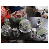 Hand painted Set, Cheese Dish / Salt and Pepper /