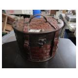 Basket with Locking / Hinged Lid Leather Handle