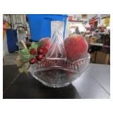 Crystal Basket with Fake Fruit