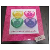 4 Heart Votive Candles