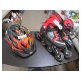Roller Blades and Helmet Lot / Roller Blades