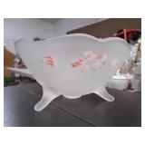 Frosted / Footed Hand painted Bowl