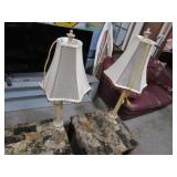 Pair of Tall Table Lamps / Fish Design Base /