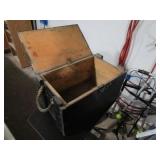 Wooden Ammo Crate / Hinged Lid / Rope Handles