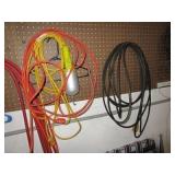 Extension Cords x2 and Trouble Light / Drop Light