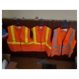 3 Orange Safety Vests / Work Reflective 2XL