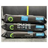 3 packs dude wipes - 144 wipes total