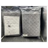 2 grey car seat covers