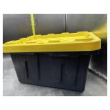 New tote with yellow lid- stackable - 16x12x8in