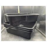4 pack 13l plastic black boxes/tote