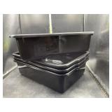 4 pack 13l plastic black boxes/tote