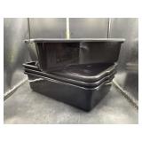 4 pack 13l plastic black boxes/tote